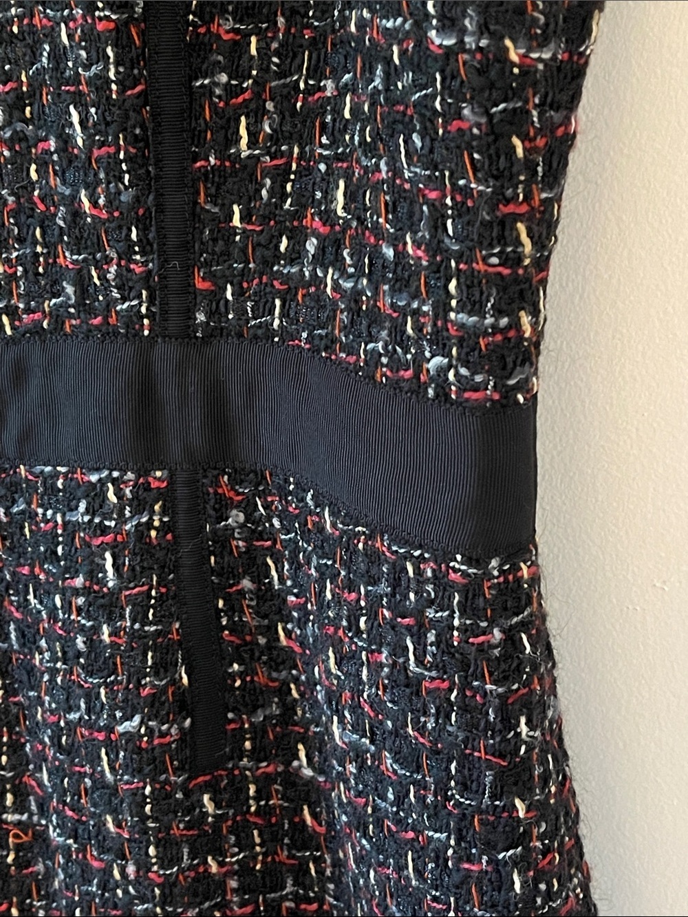 Talbots Wool Blend Tweed Sheath Dress Size 10 Black Multicolor Career - Picture 3 of 7